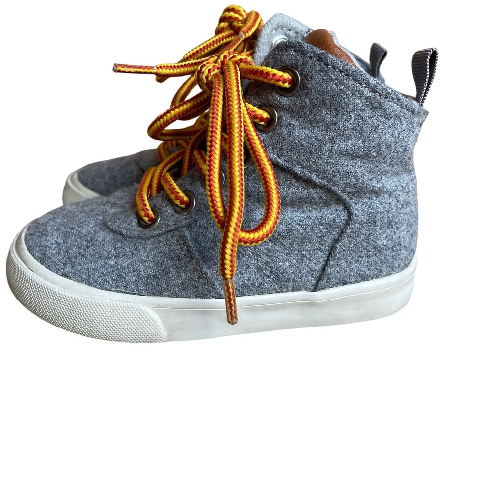 Gap Toddler Boys Kids Gray Wooly High-Top Sneakers sz 6
